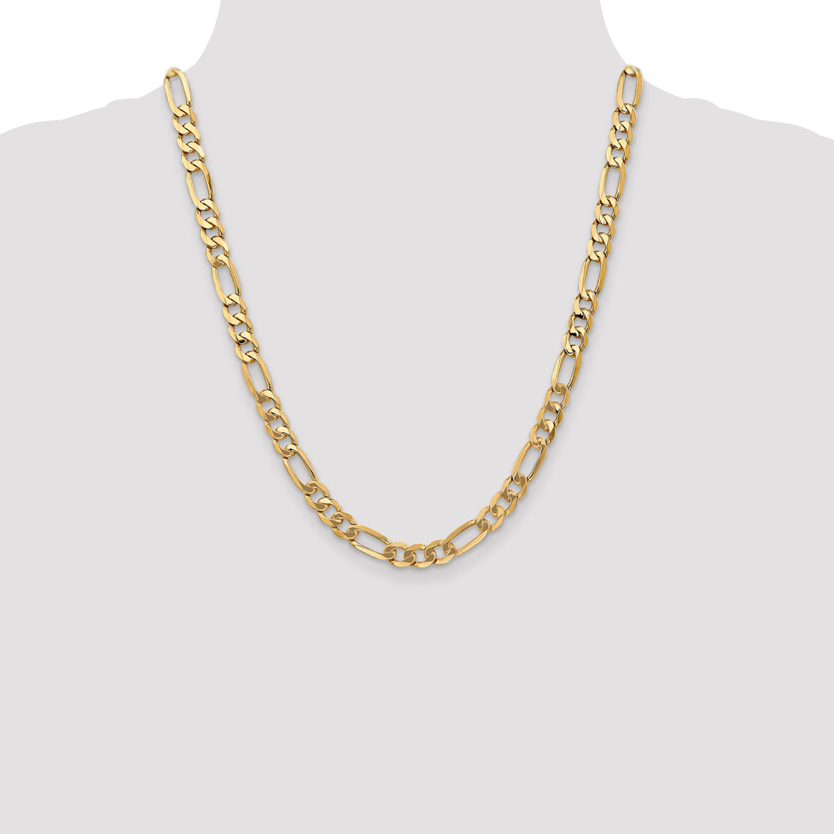 10k 7mm Flat Figaro Chain