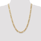 10k 7mm Flat Figaro Chain