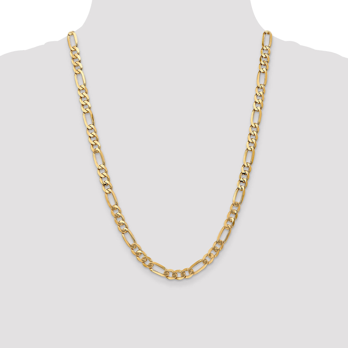 10k 7mm Flat Figaro Chain