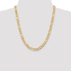 7.5mm 10K Yellow Gold Figaro Chain - Sophia Jewelers