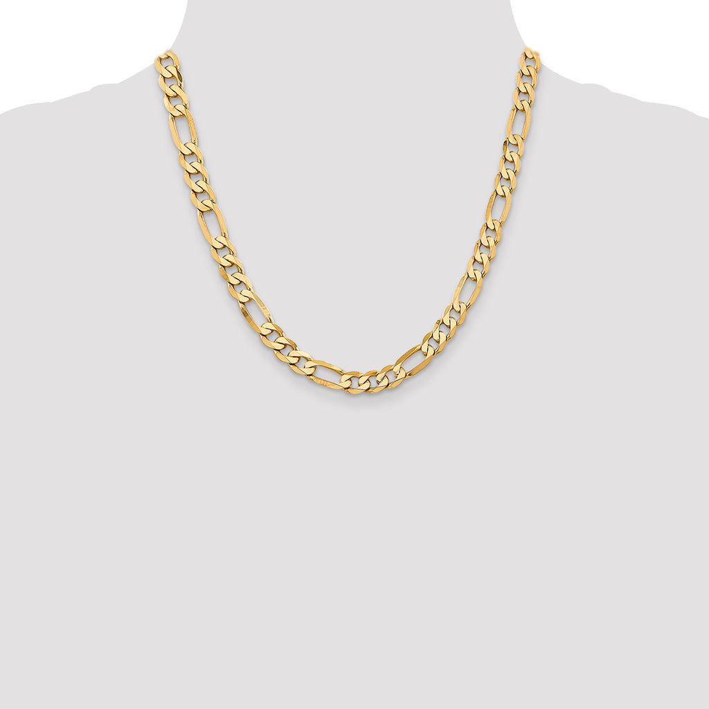 10k 7.5mm Flat Figaro Chain