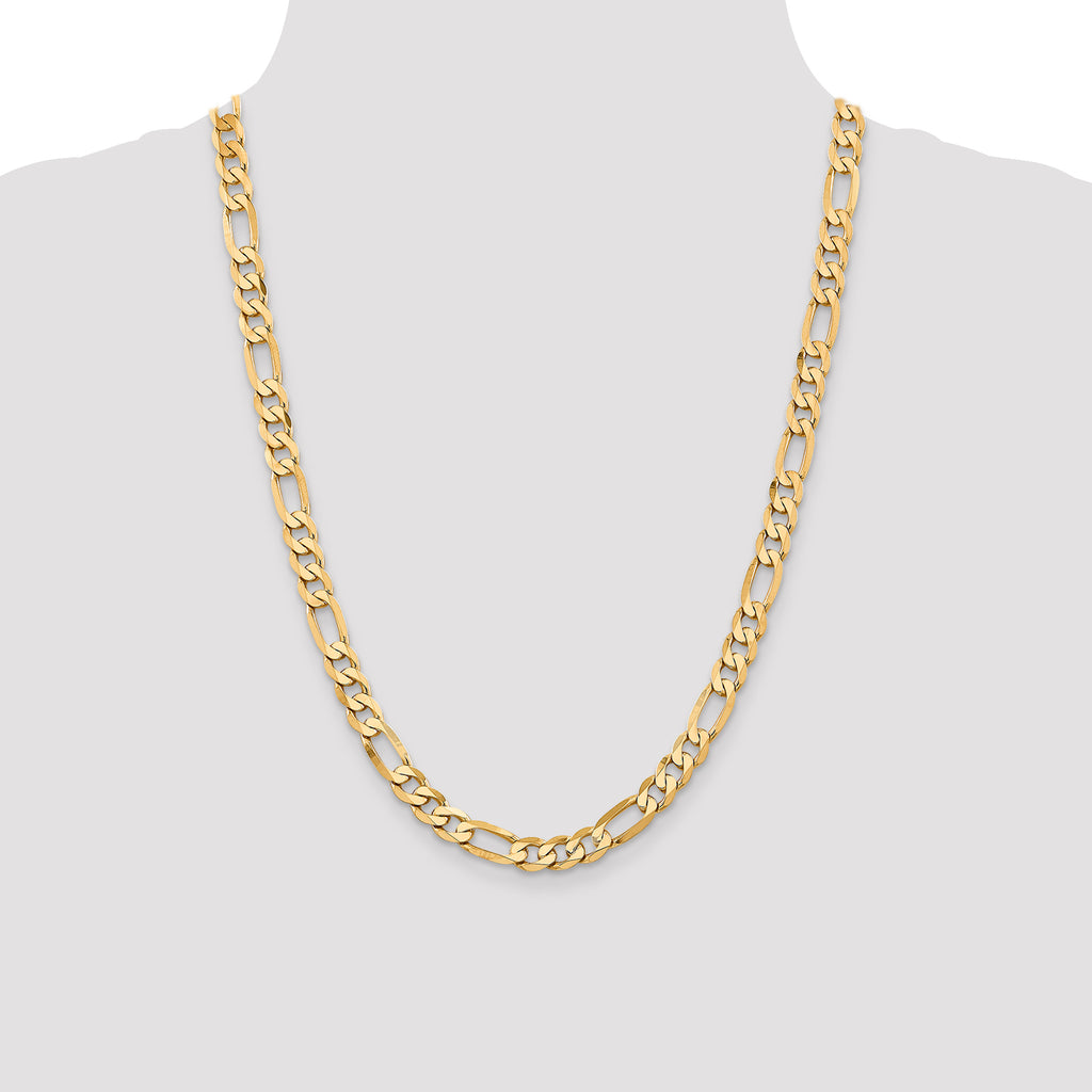 10k 7.5mm Flat Figaro Chain