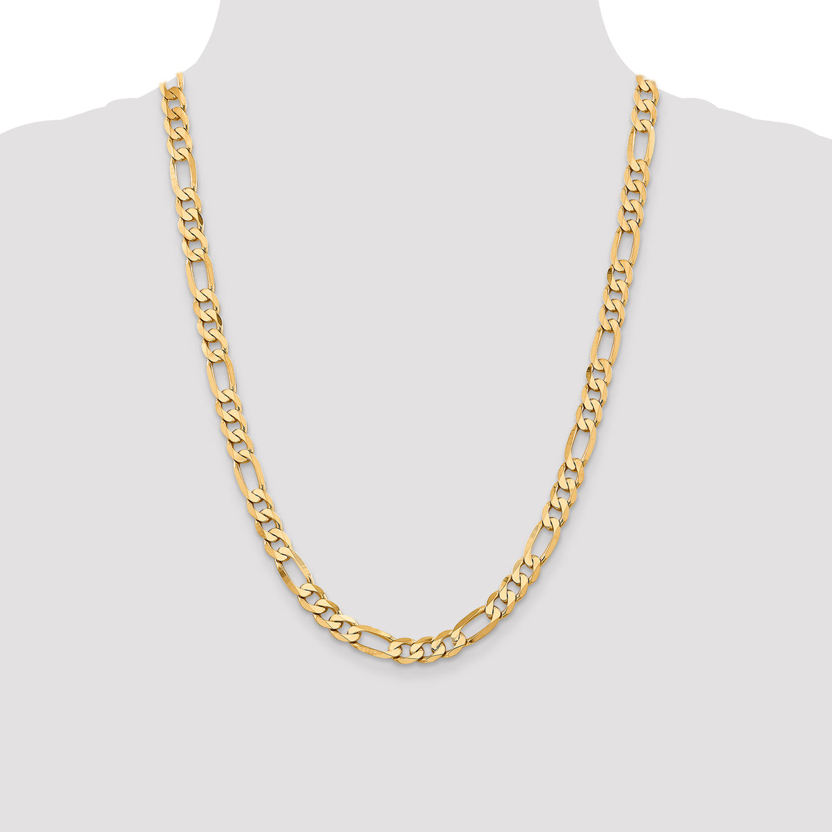 10k 7.5mm Flat Figaro Chain