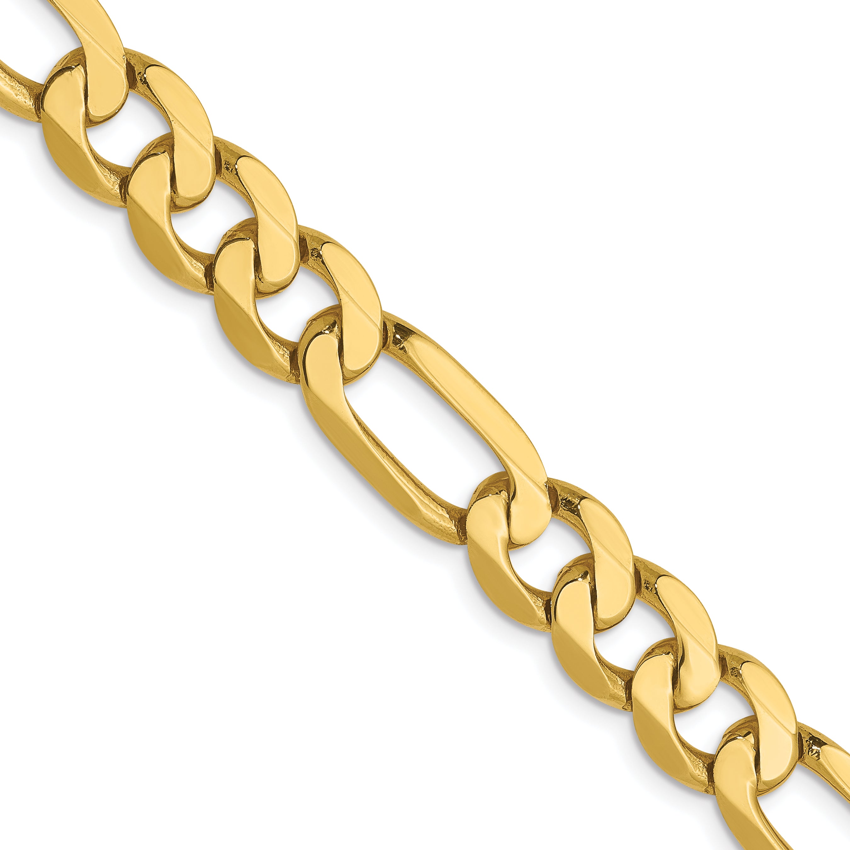 7.5mm 10K Yellow Gold Figaro Chain - Sophia Jewelers
