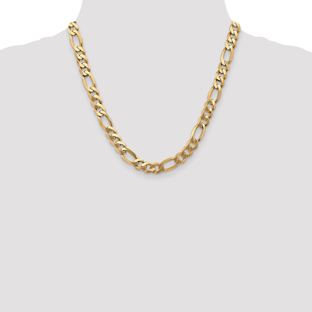 8.75mm 10K Yellow Gold Figaro Chain - Sophia Jewelers