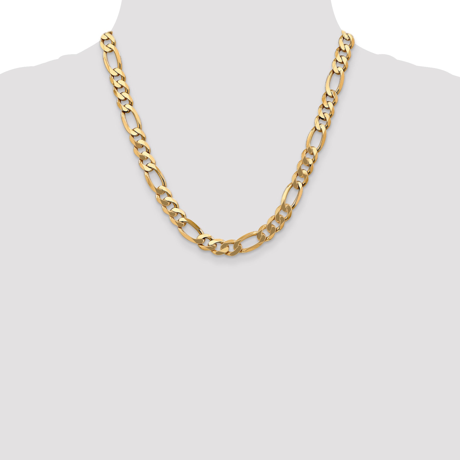 8.75mm 10K Yellow Gold Figaro Chain - Sophia Jewelers