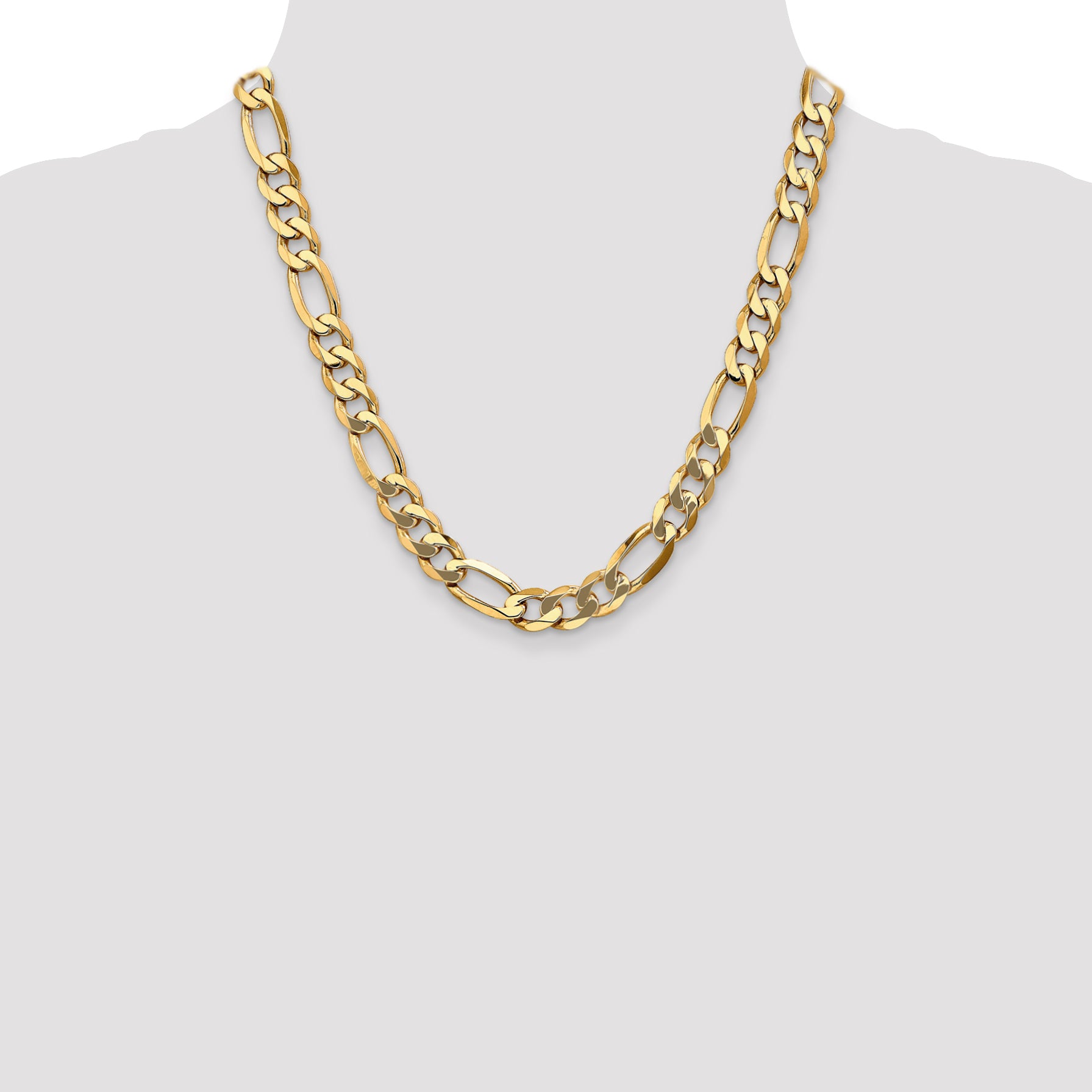 10.0mm 10K Yellow Gold Figaro Chain - Sophia Jewelers