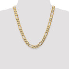 10k 10mm Flat Figaro Chain