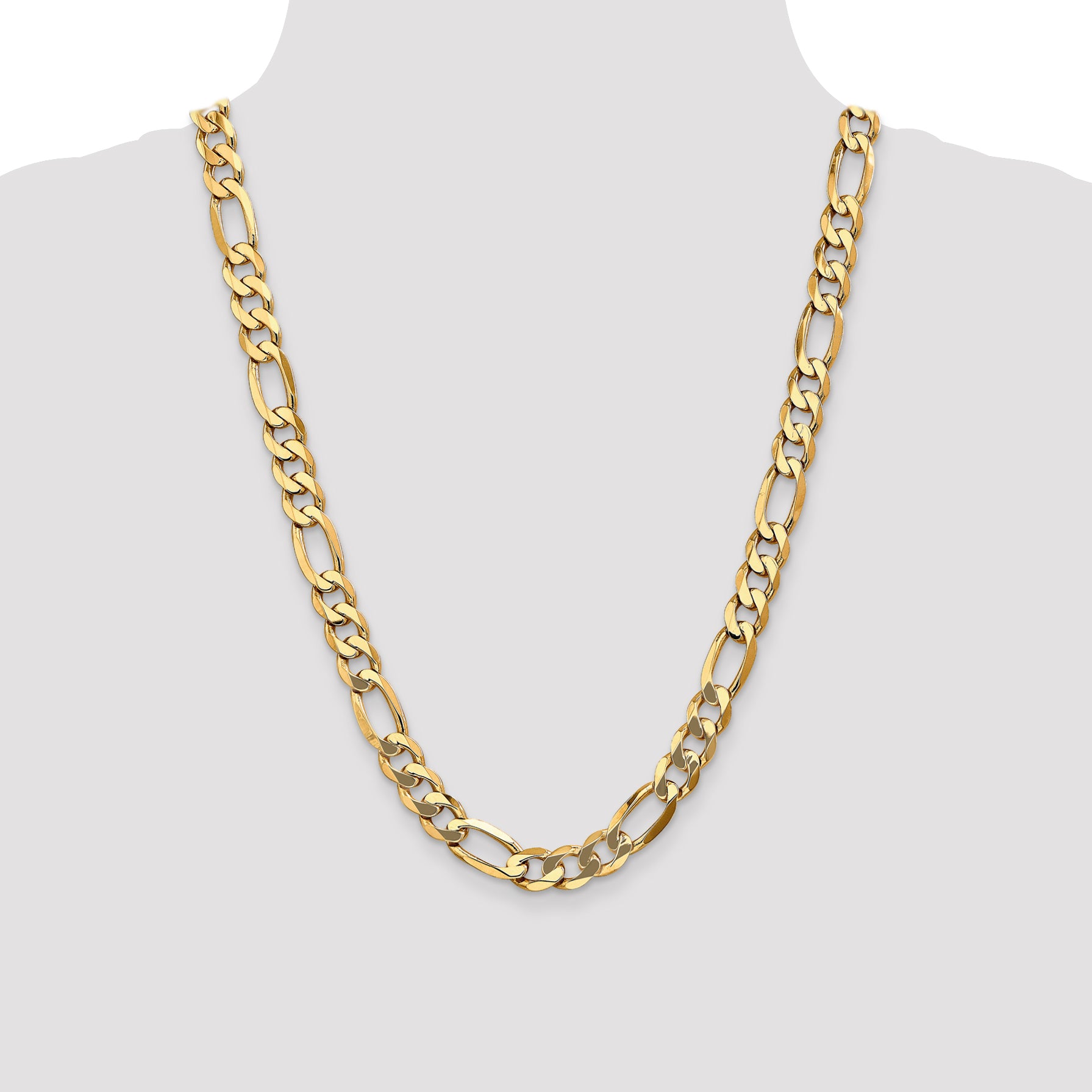 10k 10mm Flat Figaro Chain