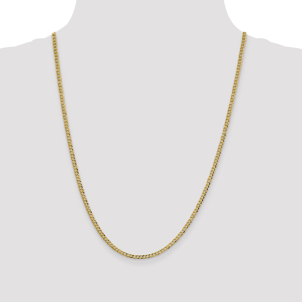3.1mm 10K Yellow Gold Cuban Link Chain - Sophia Jewelers