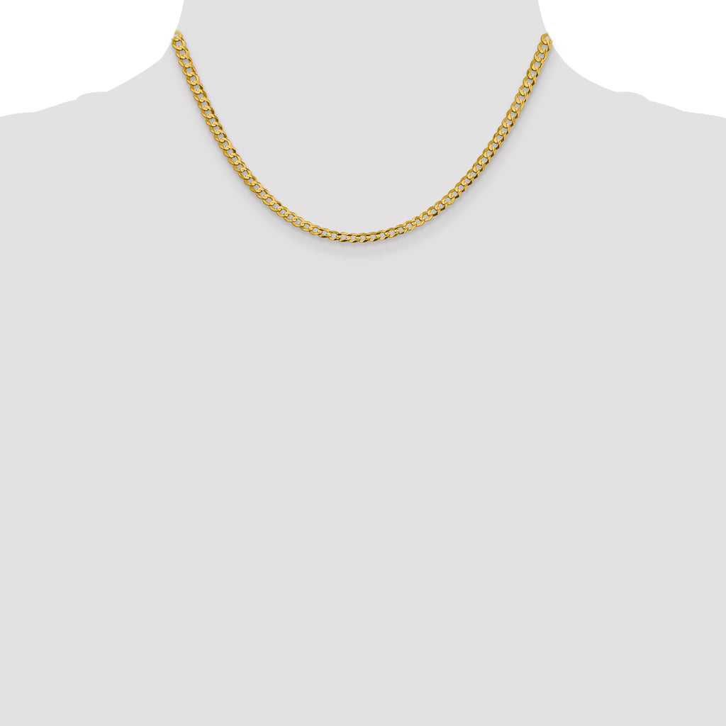 3.7mm 10K Yellow Gold Cuban Link Chain - Sophia Jewelers