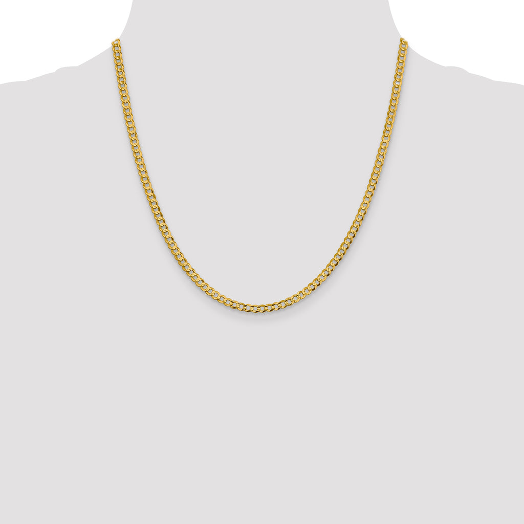10k 3.7mm Lightweight Flat Cuban Chain