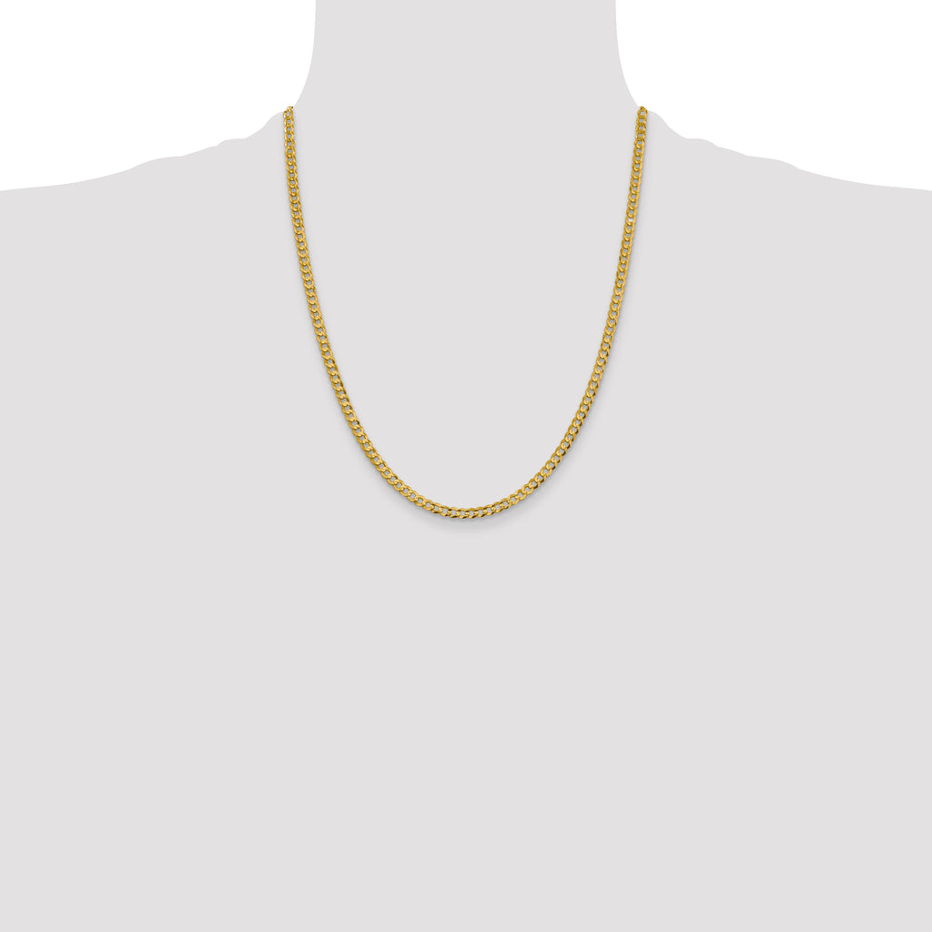 10k 3.7mm Lightweight Flat Cuban Chain