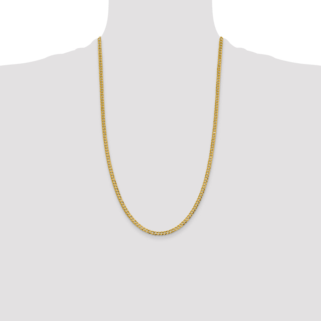 10k 3.7mm Lightweight Flat Cuban Chain