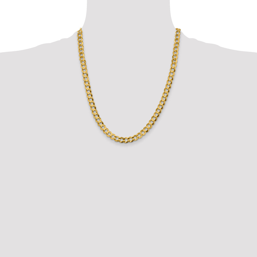 10k 7.2mm Lightweight Flat Cuban Chain