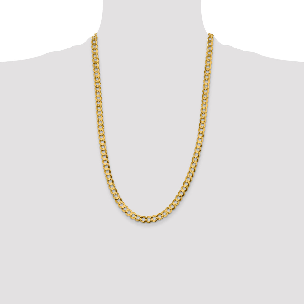 10k 7.2mm Lightweight Flat Cuban Chain