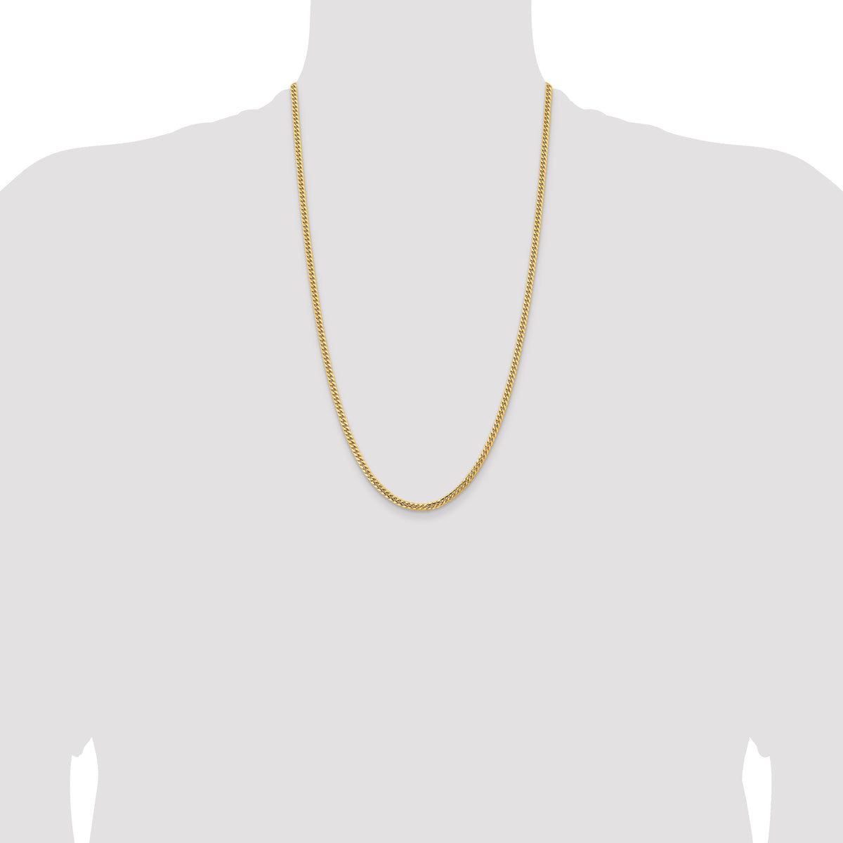 10k 3.5mm Solid Miami Cuban Chain