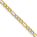 10k 2.5mm Semi-Solid Figaro Chain