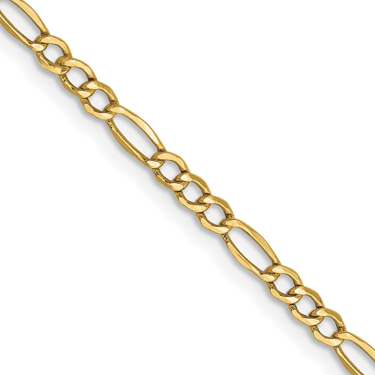 10k 2.5mm Semi-Solid Figaro Chain