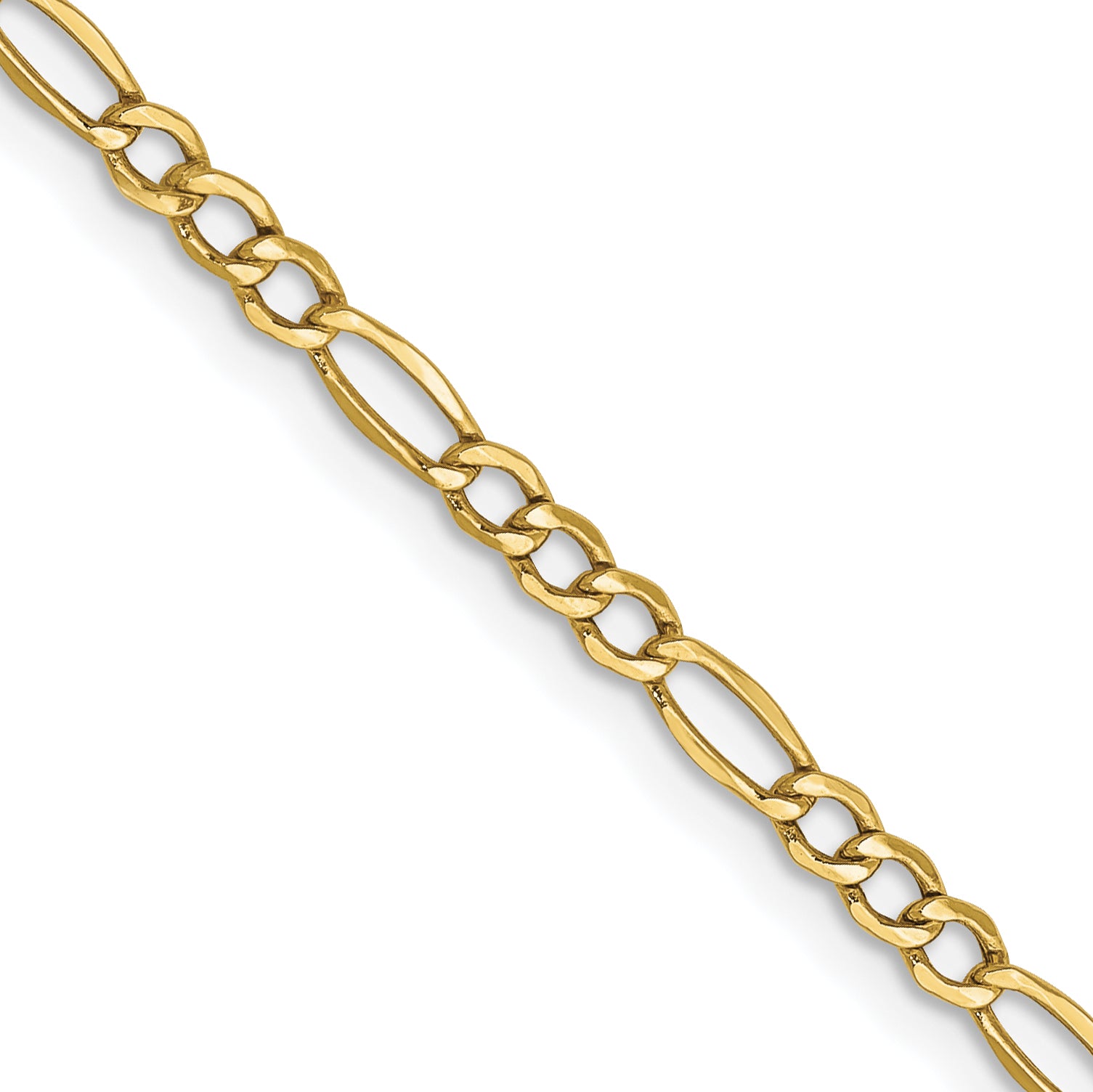 10k 2.5mm Semi-Solid Figaro Chain
