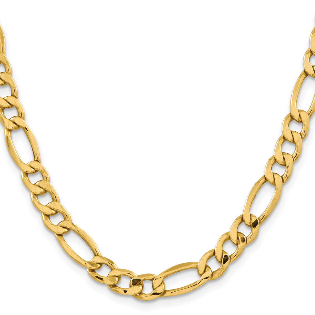 10k 8.5mm Semi-Solid Figaro Chain
