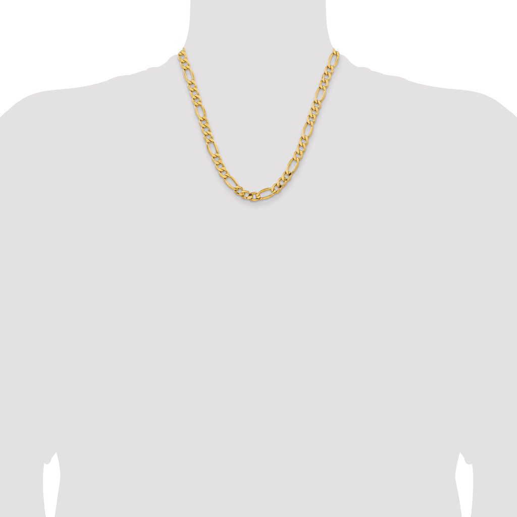 8.5mm 10K Yellow Gold Figaro Chain - Sophia Jewelers