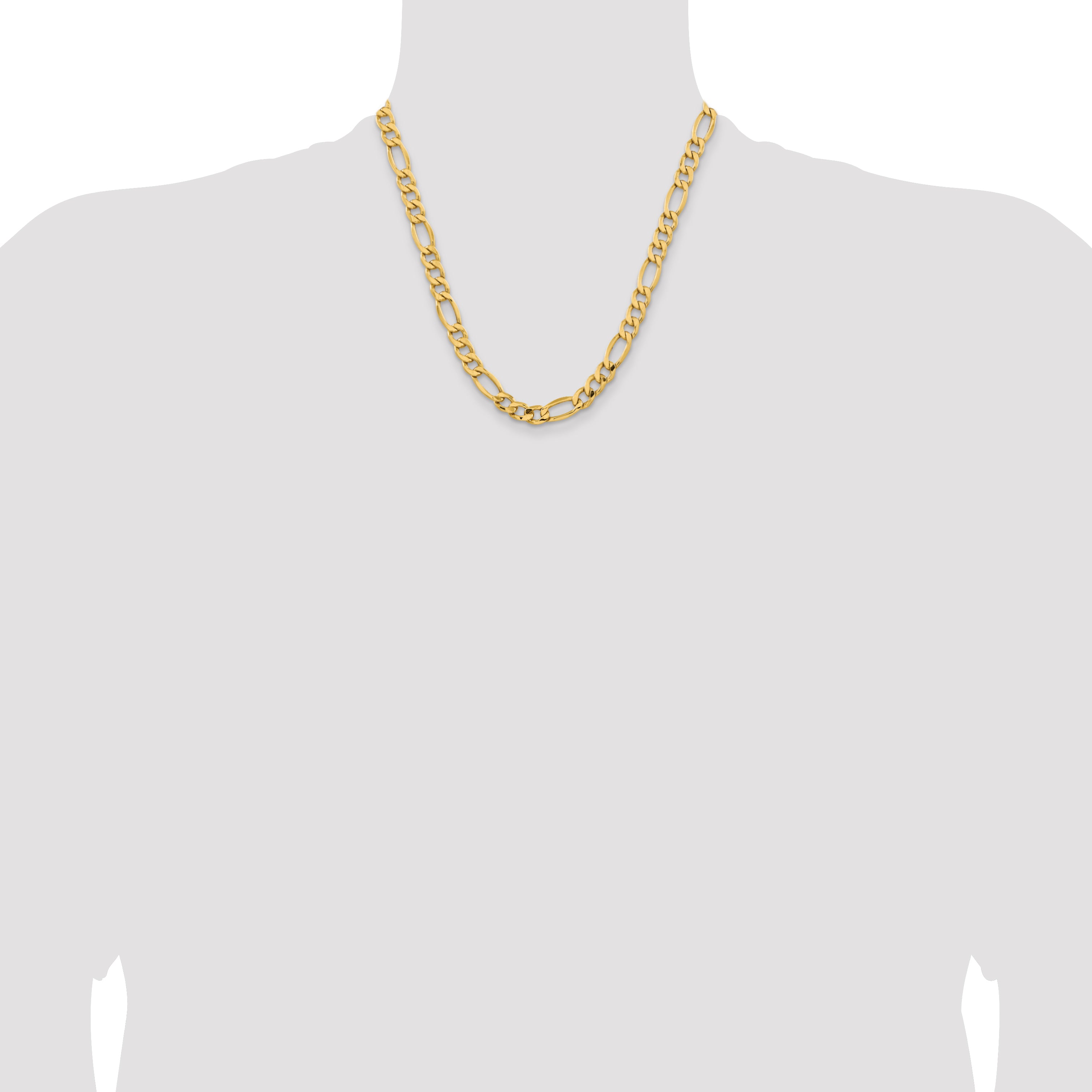 8.5mm 10K Yellow Gold Figaro Chain - Sophia Jewelers