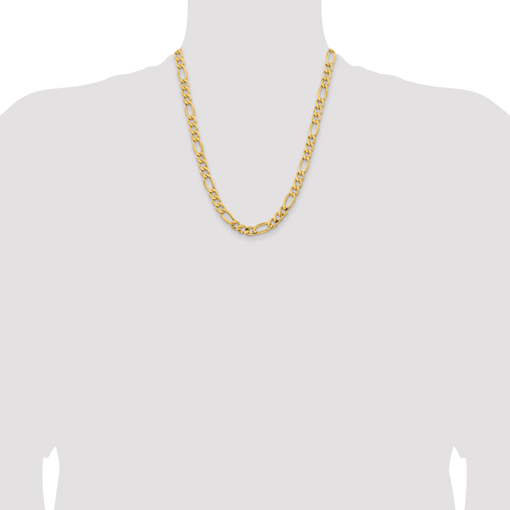 10k 8.5mm Semi-Solid Figaro Chain