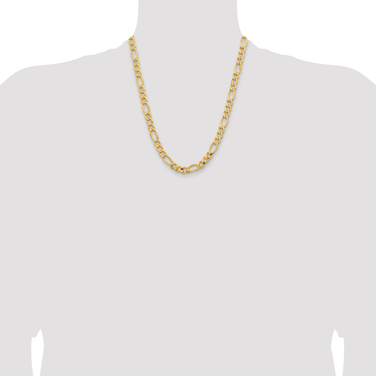 10k 8.5mm Semi-Solid Figaro Chain