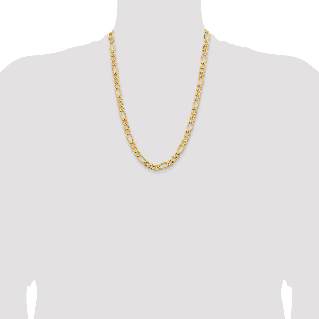 10k 8.5mm Semi-Solid Figaro Chain