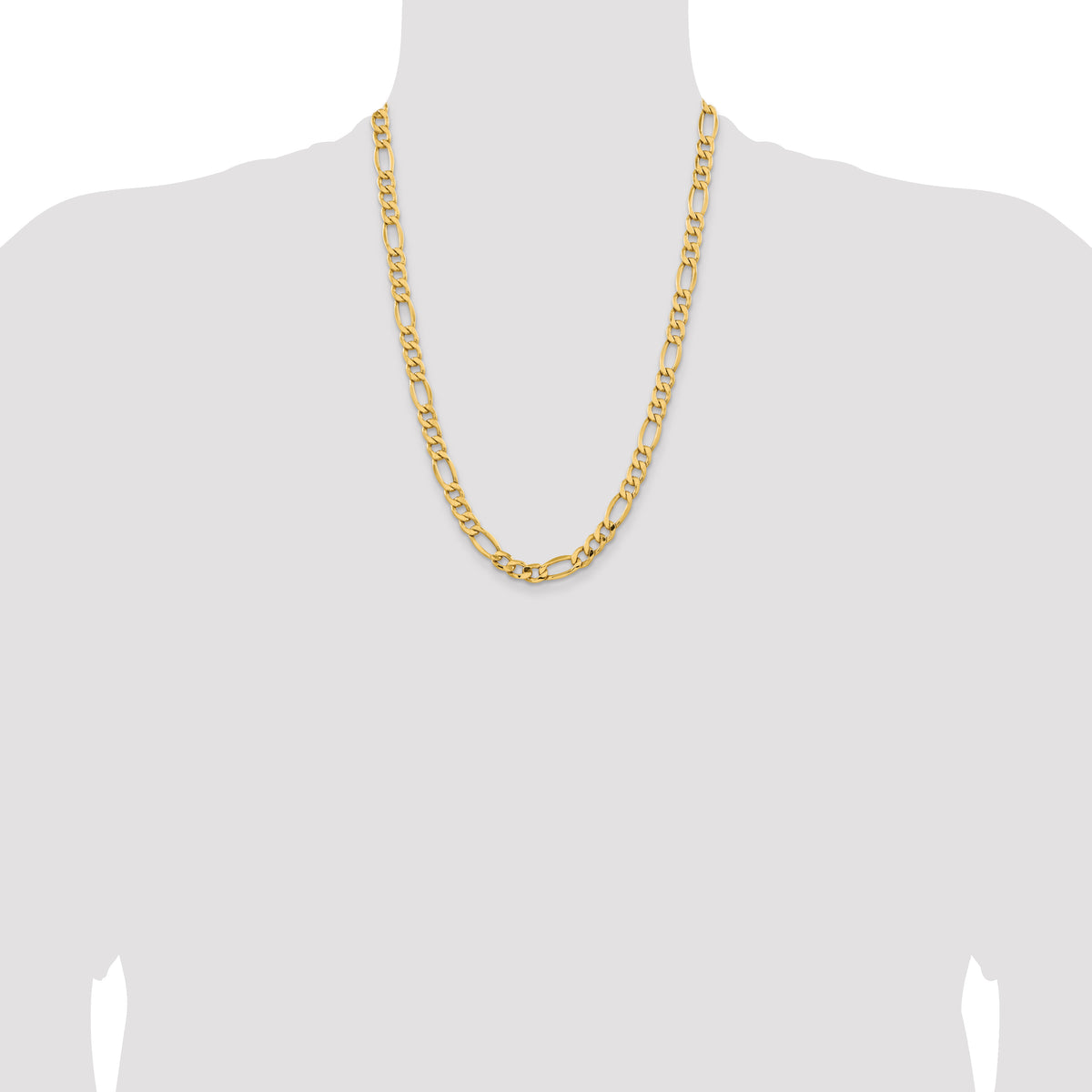 10k 8.5mm Semi-Solid Figaro Chain