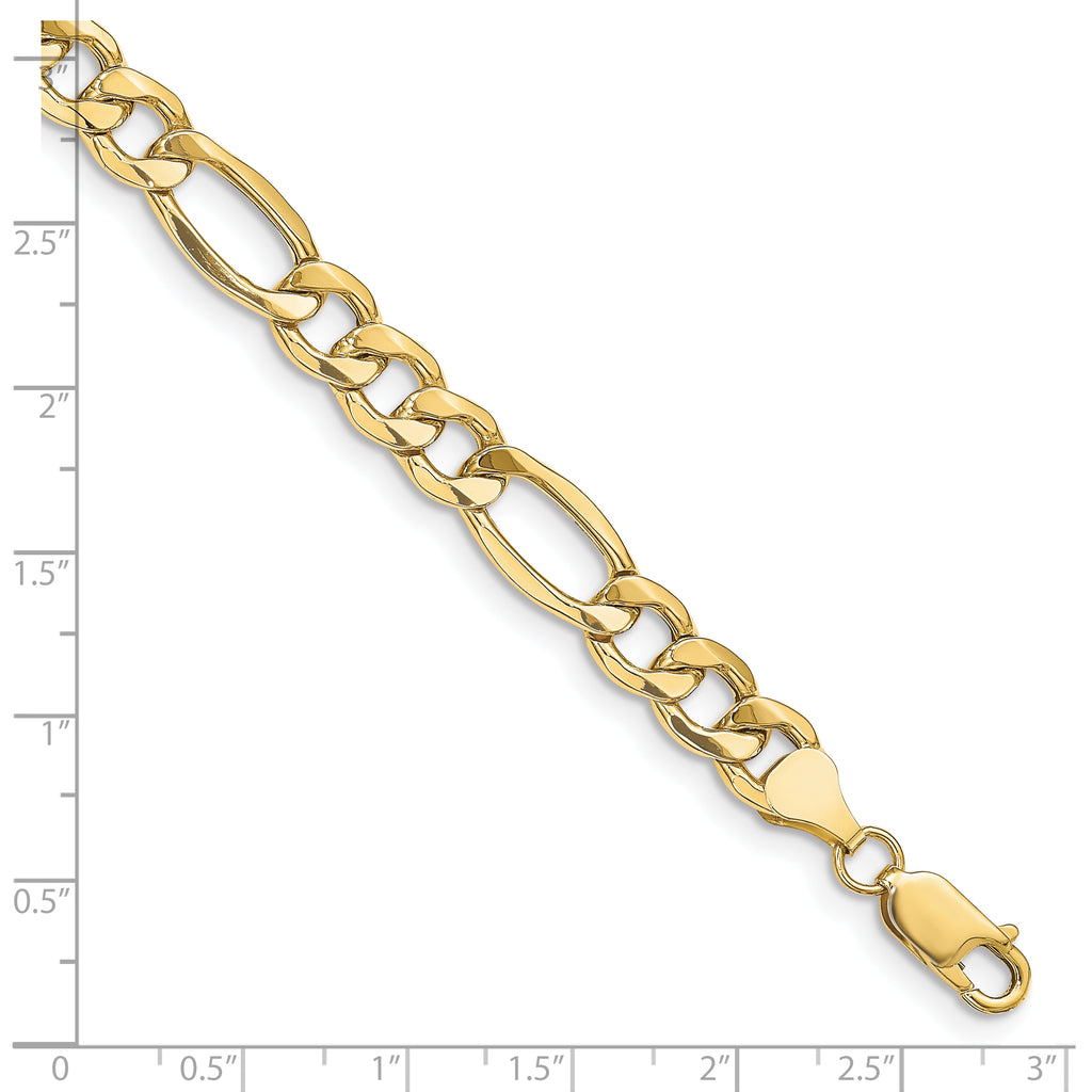 10k 8.5mm Semi-Solid Figaro Chain