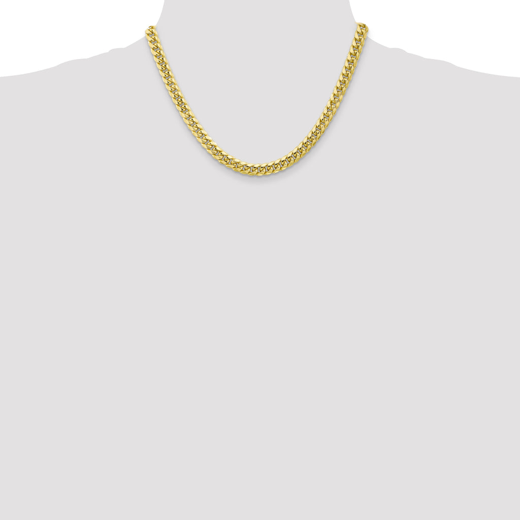 6.75mm 10K Yellow Gold Miami Cuban Link Chain - Sophia Jewelers