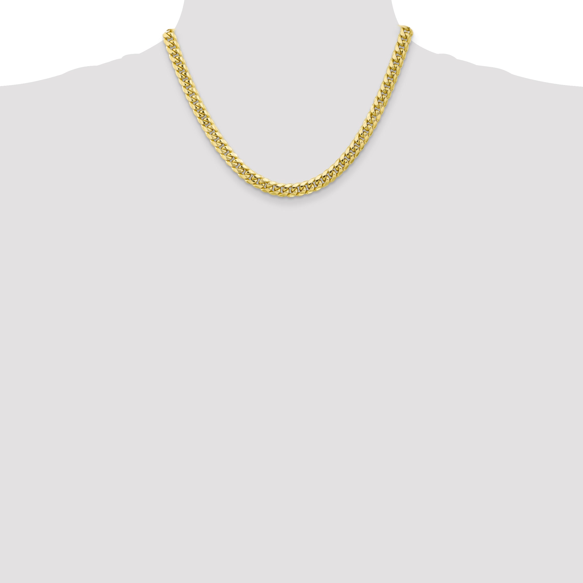 6.75mm 10K Yellow Gold Miami Cuban Link Chain - Sophia Jewelers