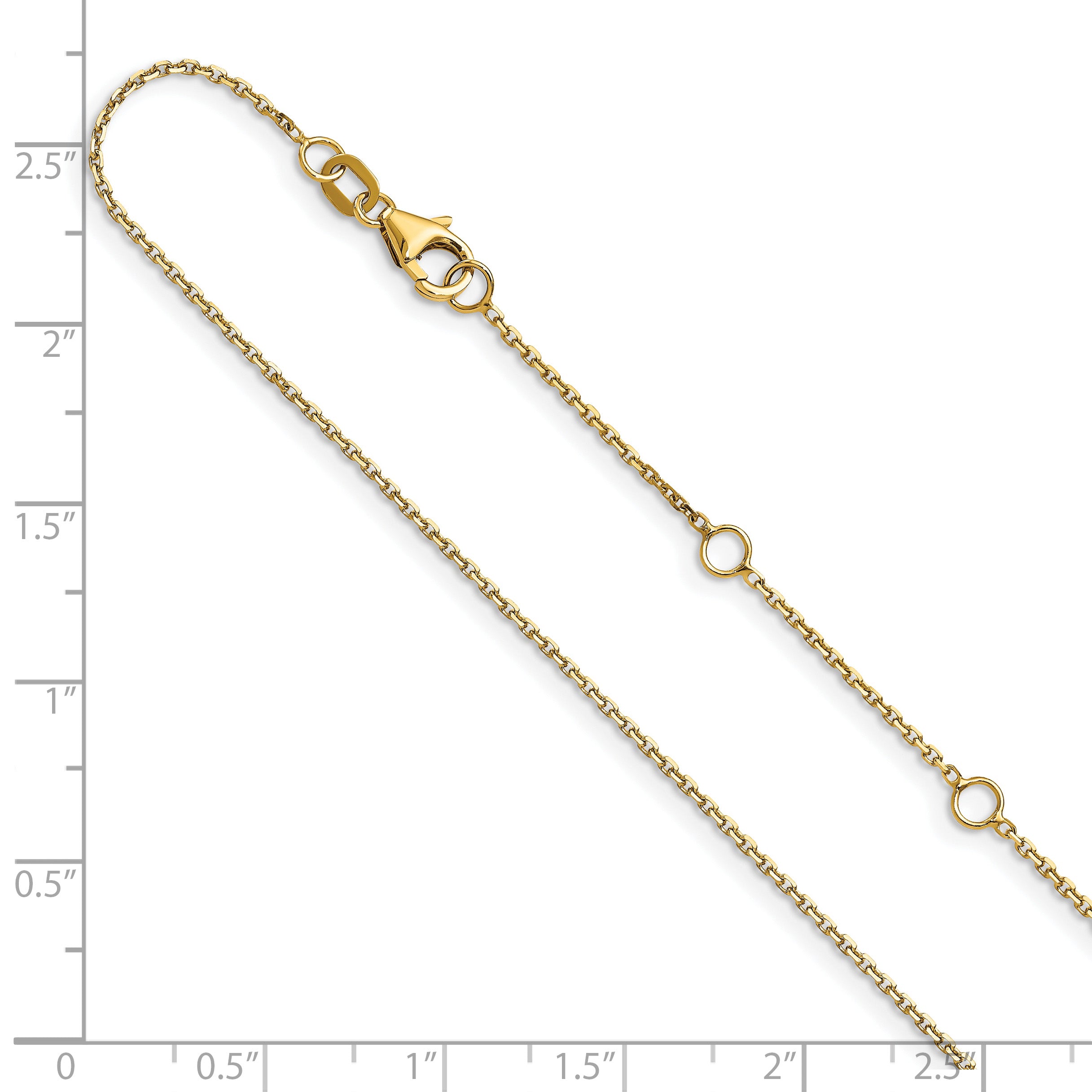 0.8mm 10K Yellow Gold Round Cable Chain - Sophia Jewelers