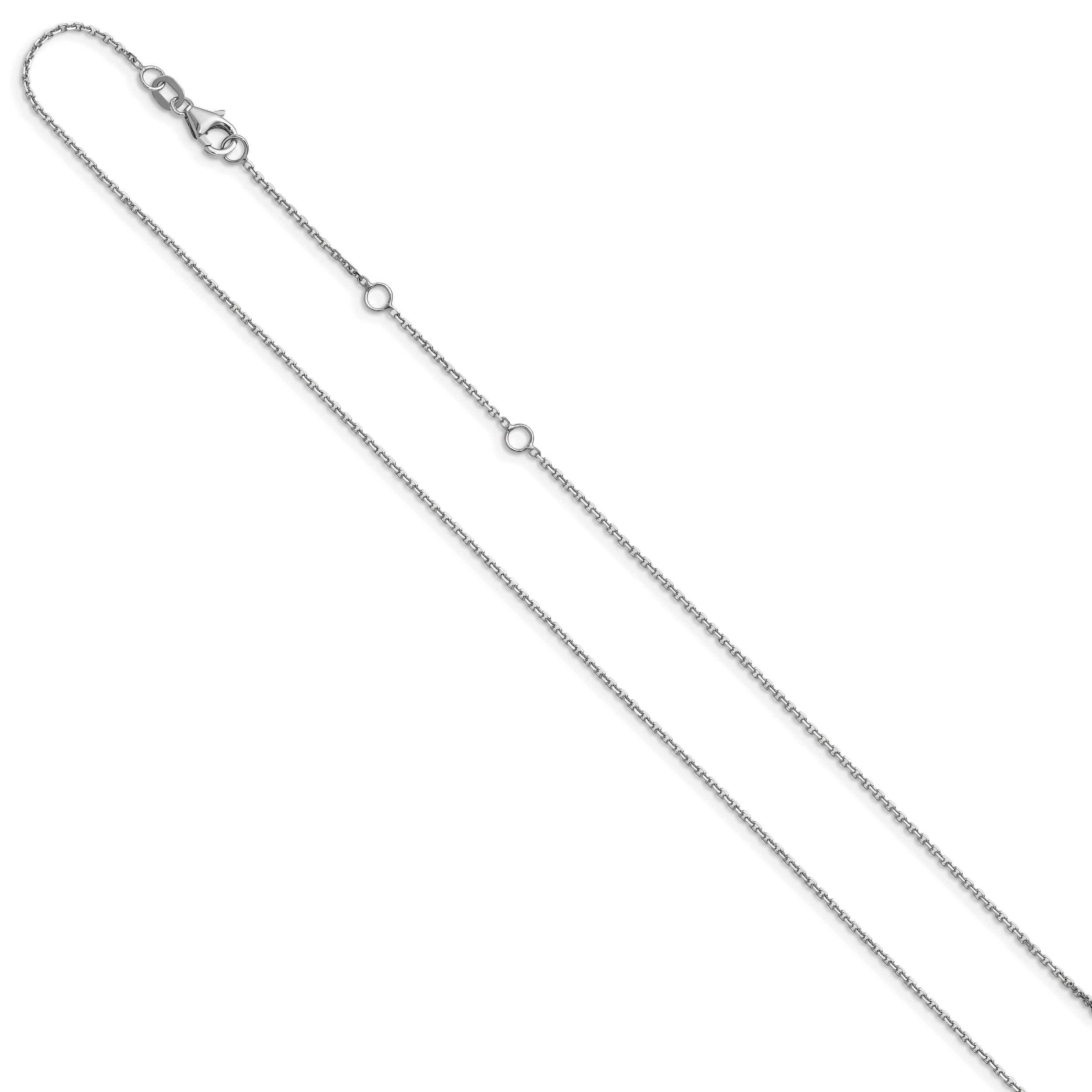 0.8mm 10K White Gold Round Cable Chain - Sophia Jewelers