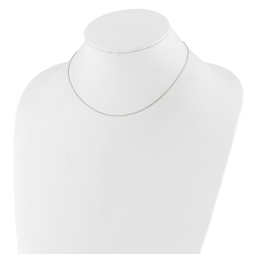 0.8mm 10K White Gold Round Cable Chain - Sophia Jewelers