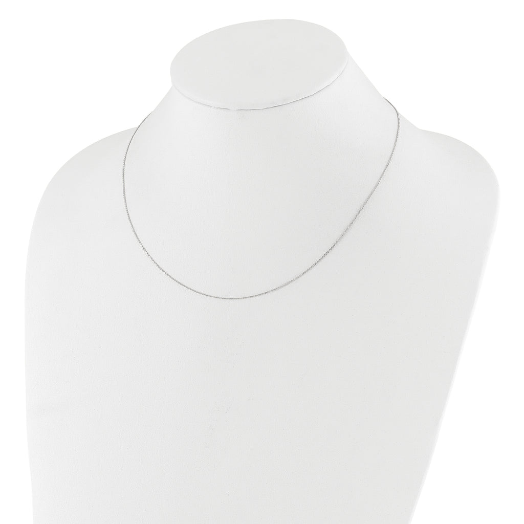 0.8mm 10K White Gold Round Cable Chain - Sophia Jewelers