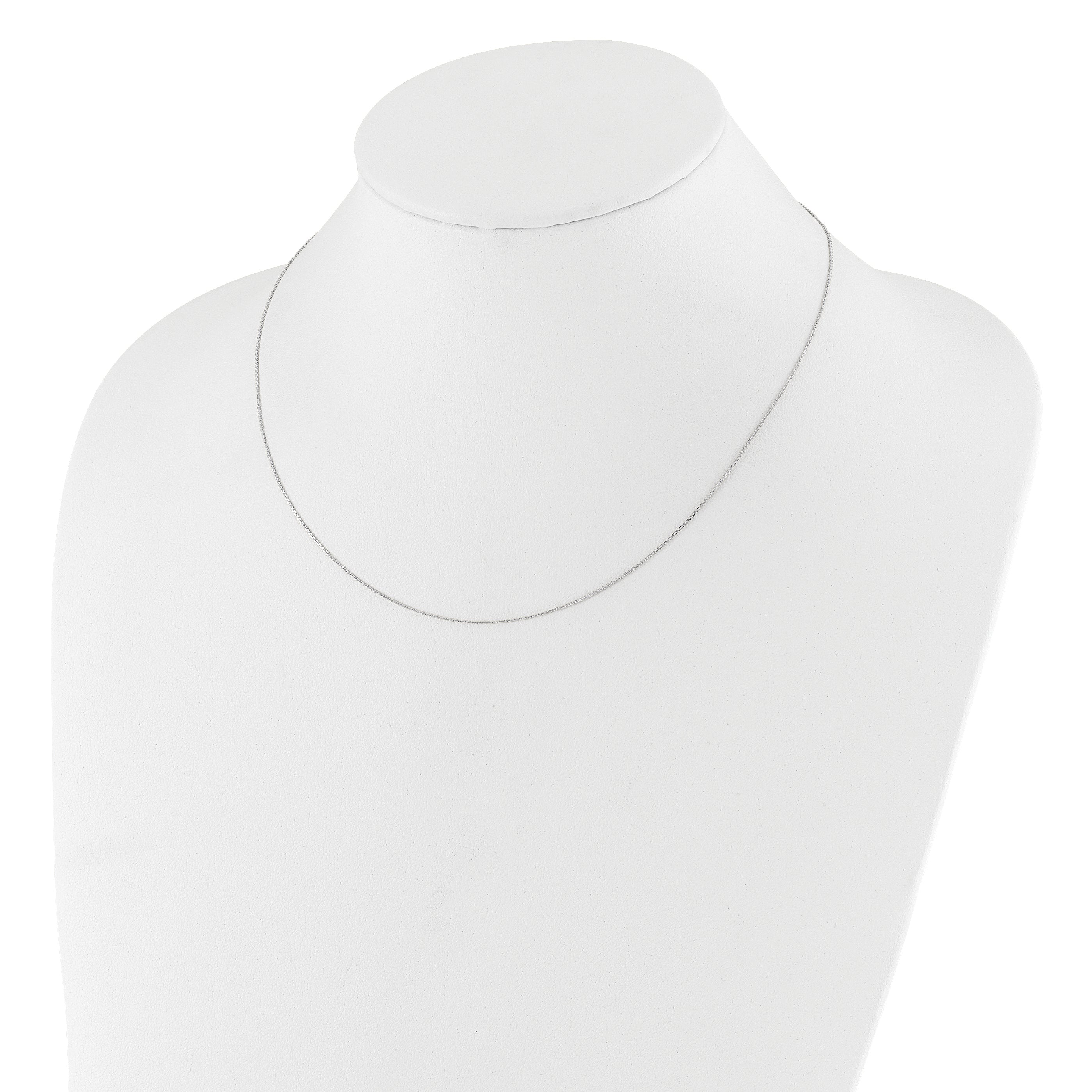 0.8mm 10K White Gold Round Cable Chain - Sophia Jewelers