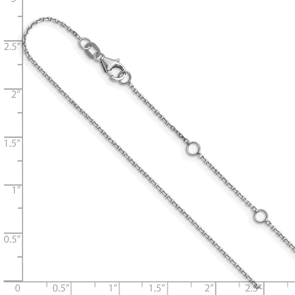 0.8mm 10K White Gold Round Cable Chain - Sophia Jewelers
