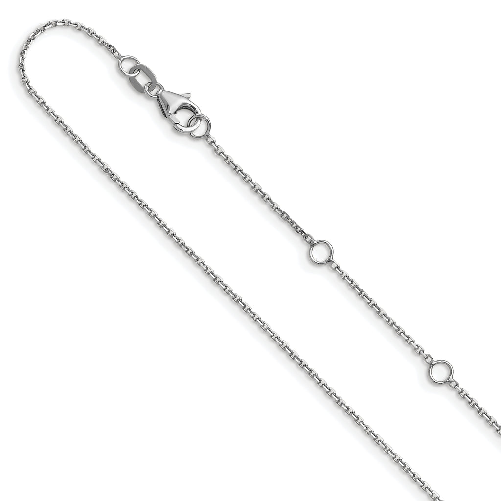 0.8mm 10K White Gold Round Cable Chain - Sophia Jewelers
