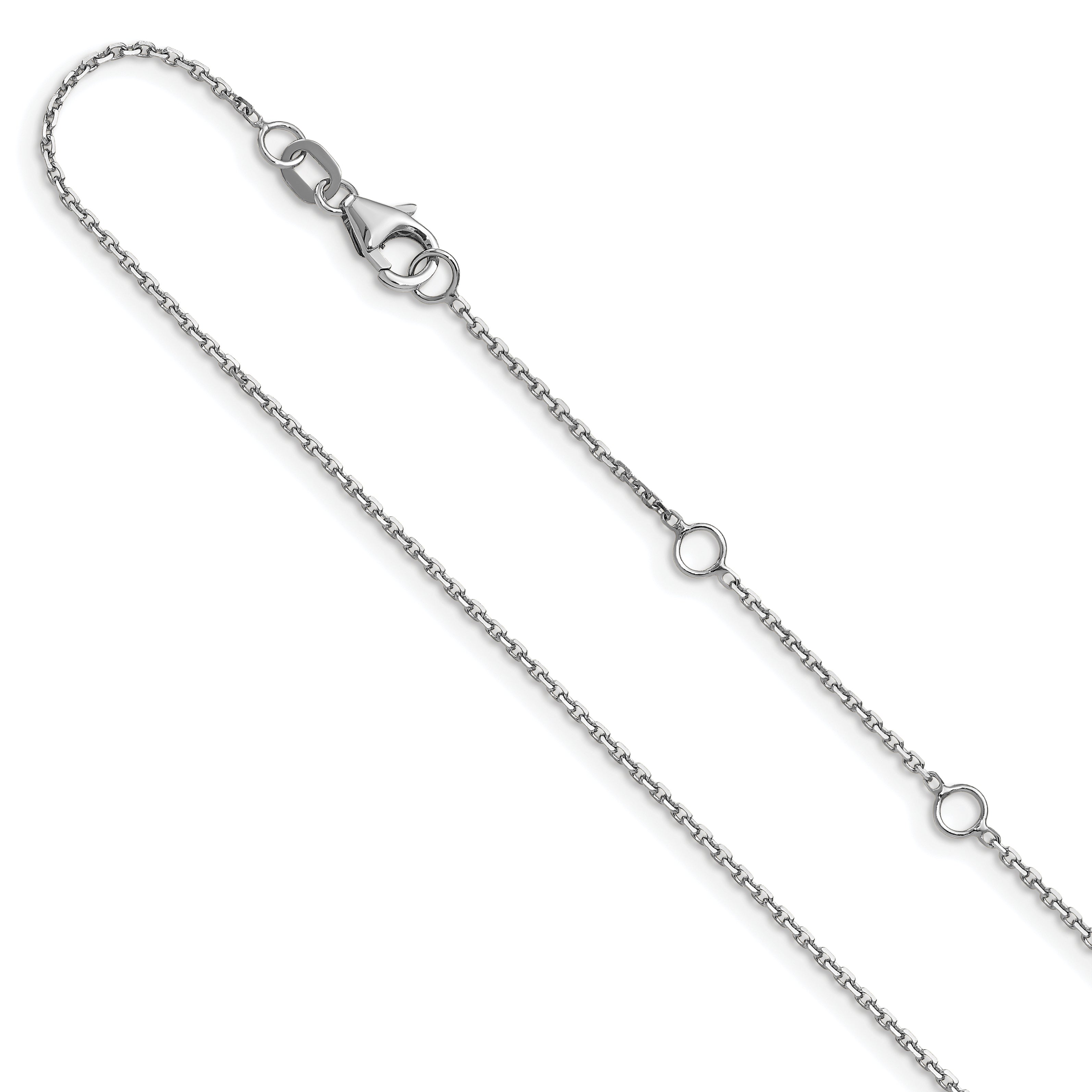 0.8mm 10K White Gold Round Cable Chain - Sophia Jewelers