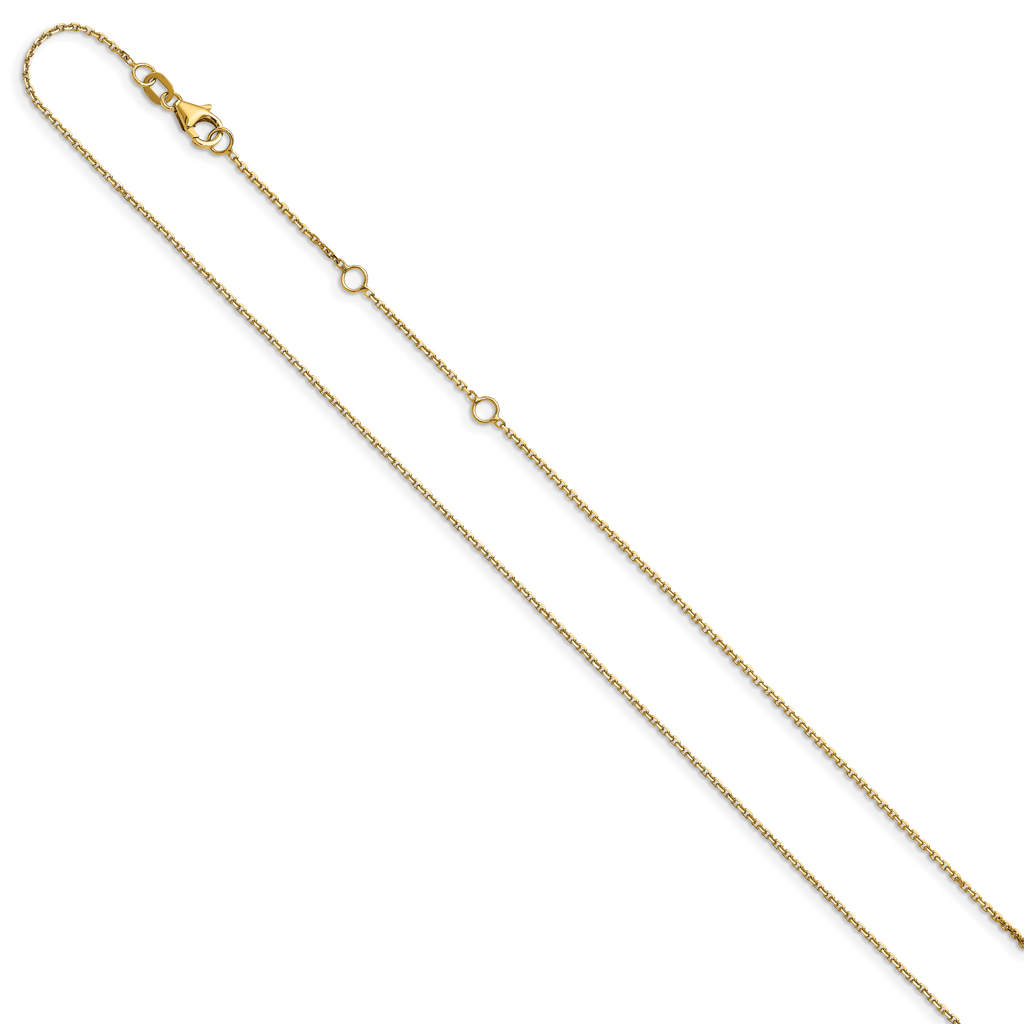 0.95mm 10K Yellow Gold Round Cable Chain - Sophia Jewelers