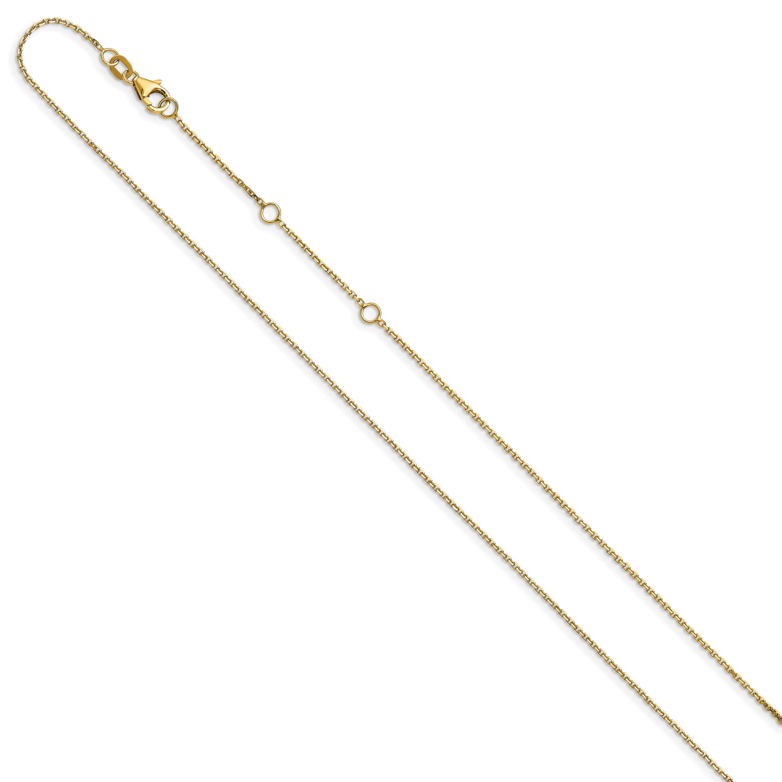 0.95mm 10K Yellow Gold Round Cable Chain - Sophia Jewelers