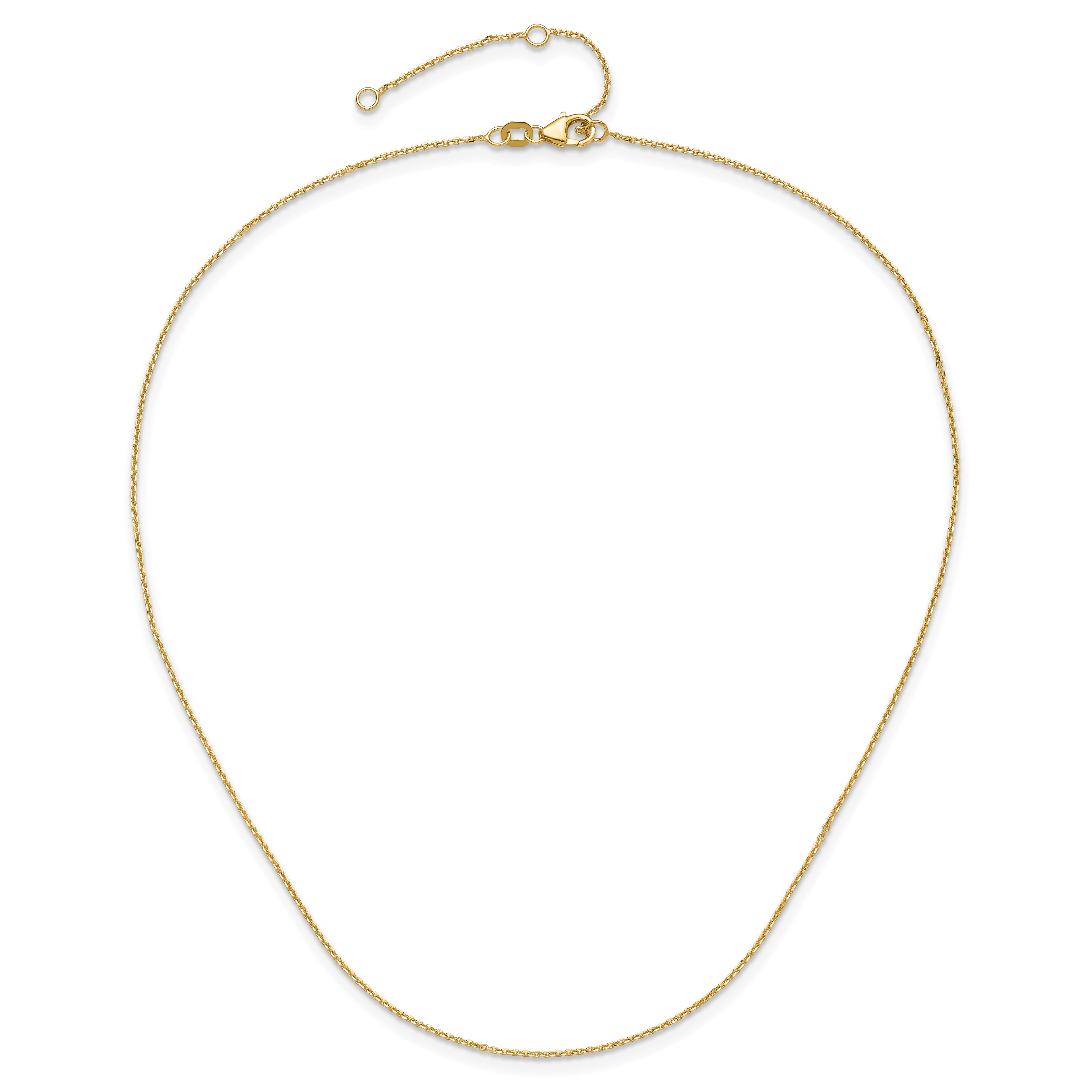 0.95mm 10K Yellow Gold Round Cable Chain - Sophia Jewelers