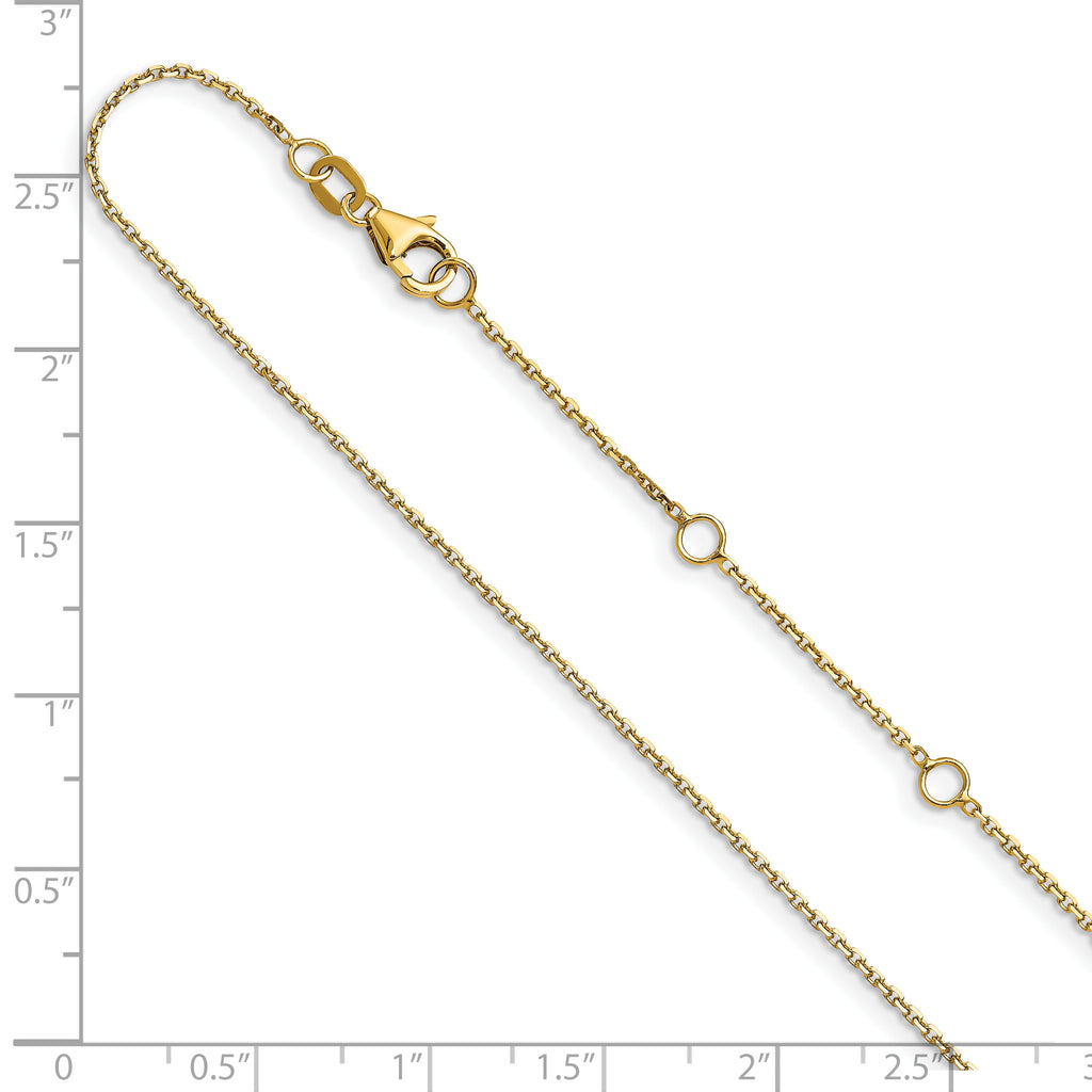 0.95mm 10K Yellow Gold Round Cable Chain - Sophia Jewelers