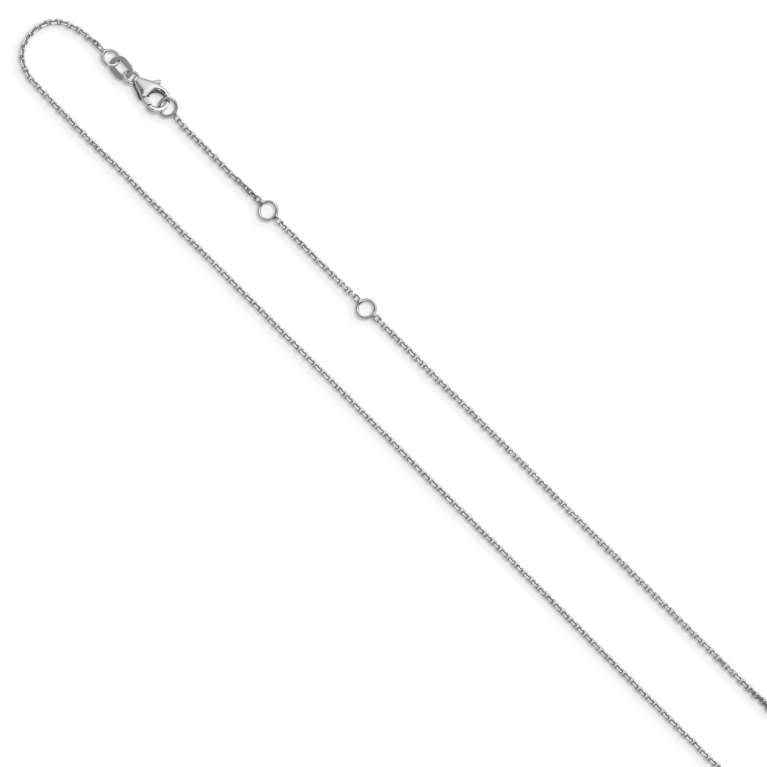 0.95mm 10K White Gold Round Cable Chain - Sophia Jewelers