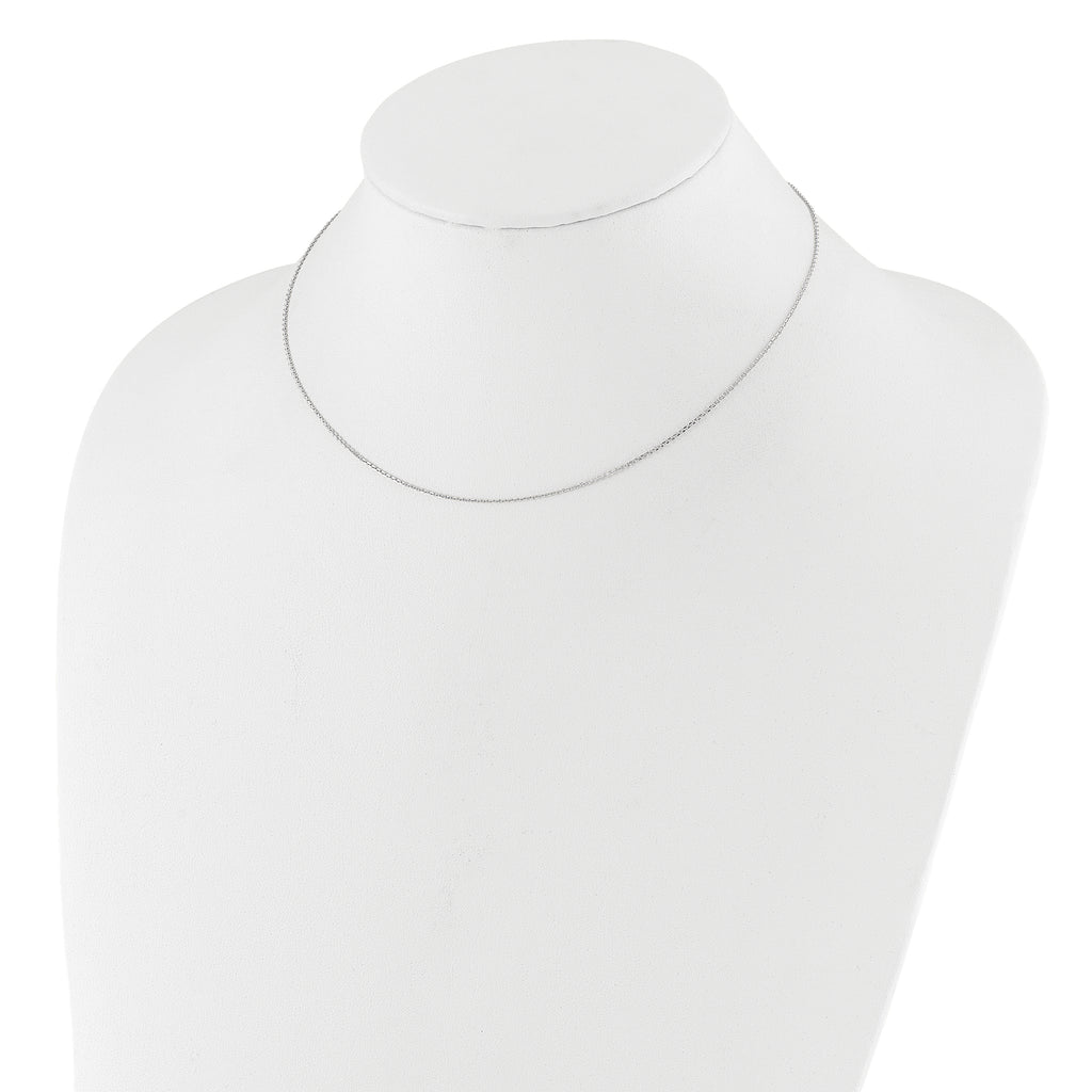 0.95mm 10K White Gold Round Cable Chain - Sophia Jewelers