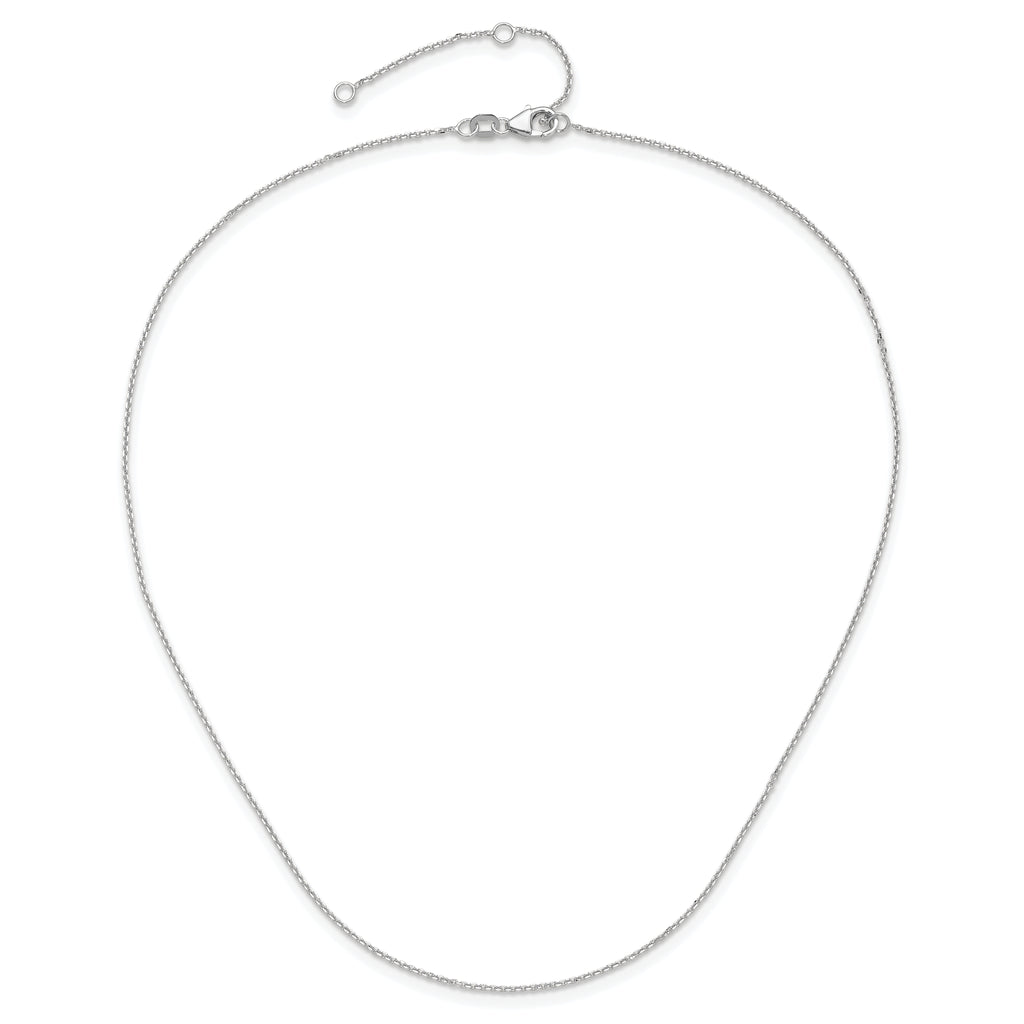 0.95mm 10K White Gold Round Cable Chain - Sophia Jewelers