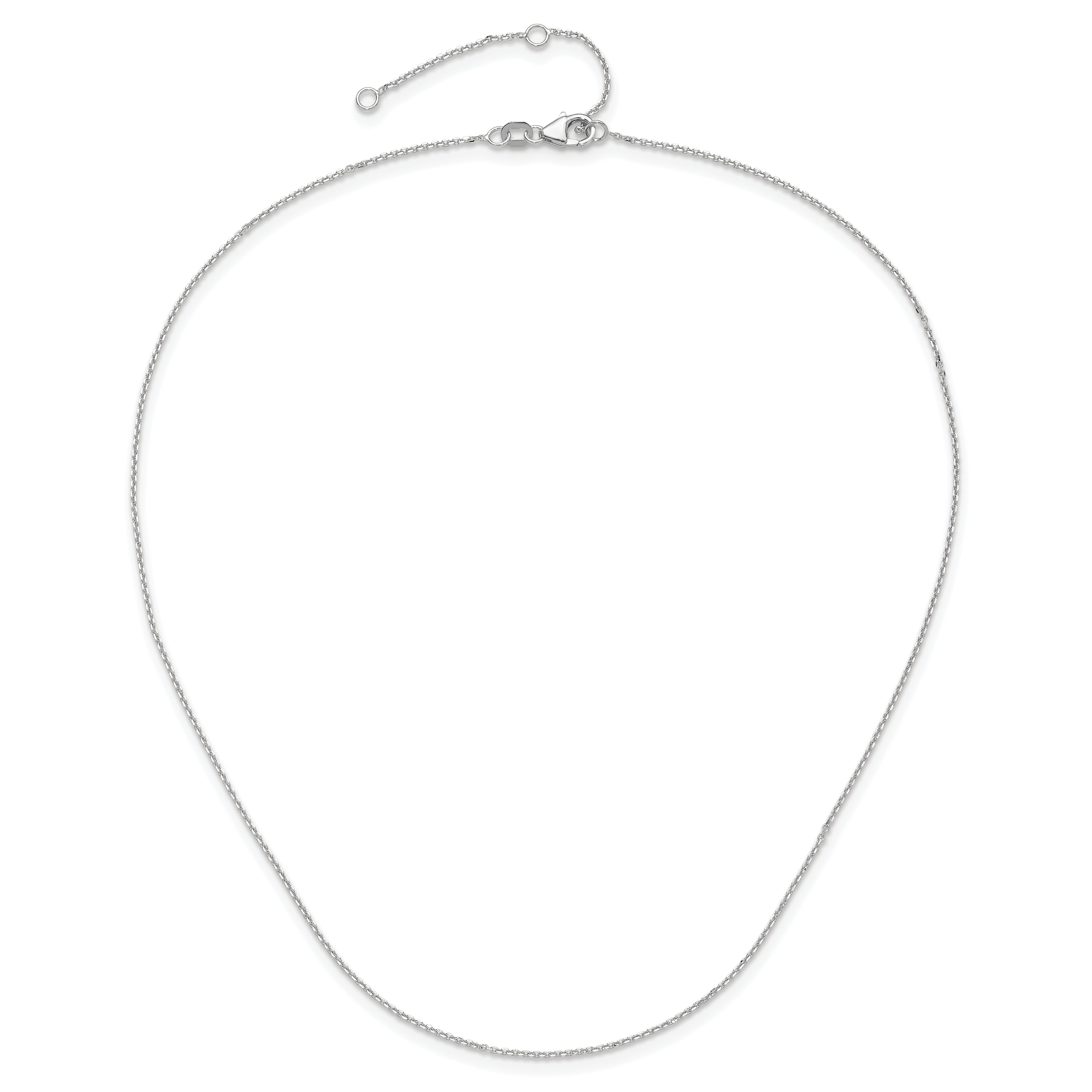 0.95mm 10K White Gold Round Cable Chain - Sophia Jewelers